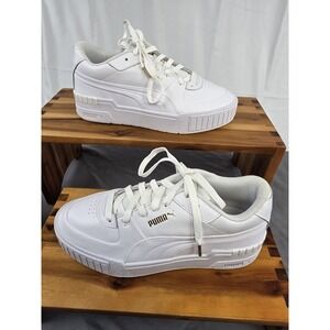PUMA Cali Sport "White Gold" Court Sneakers Women's Size 9.5 White Lace Up NIB